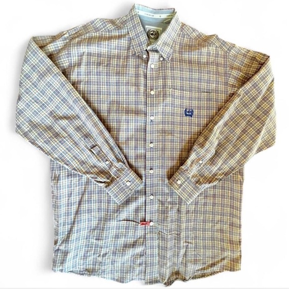 Cinch Vintage Yellow, Blue, & Red Plaid Western Shirt, XL - Picture 2 of 9